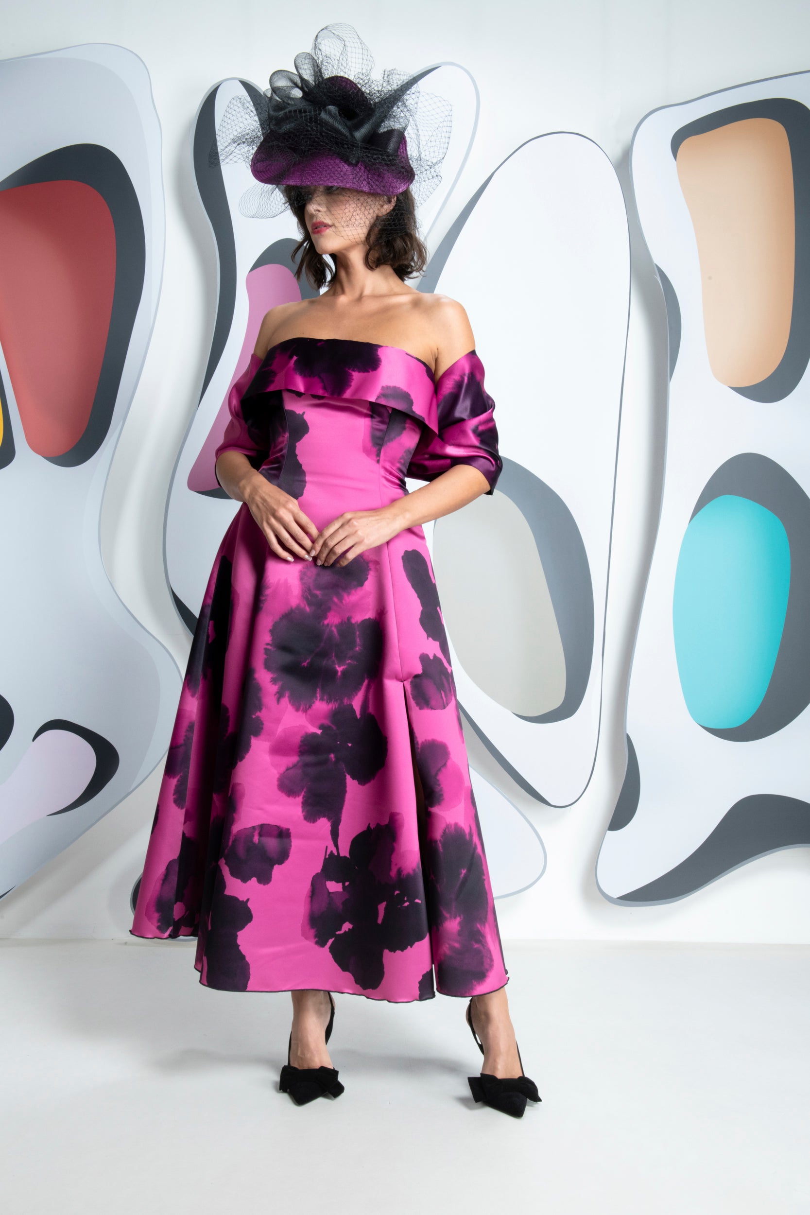 Scarlett Flare Dress w/ Cape – Harper