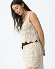 Elie Crochet Top - Beige