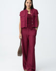 Cooke Wide Trousers - Burgundy
