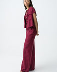 Cooke Wide Trousers - Burgundy