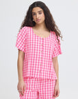 Felica Gingham Top - Pink