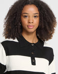 Lulu Knit Polo - Blk/White