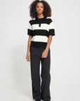 Lulu Knit Polo - Blk/White