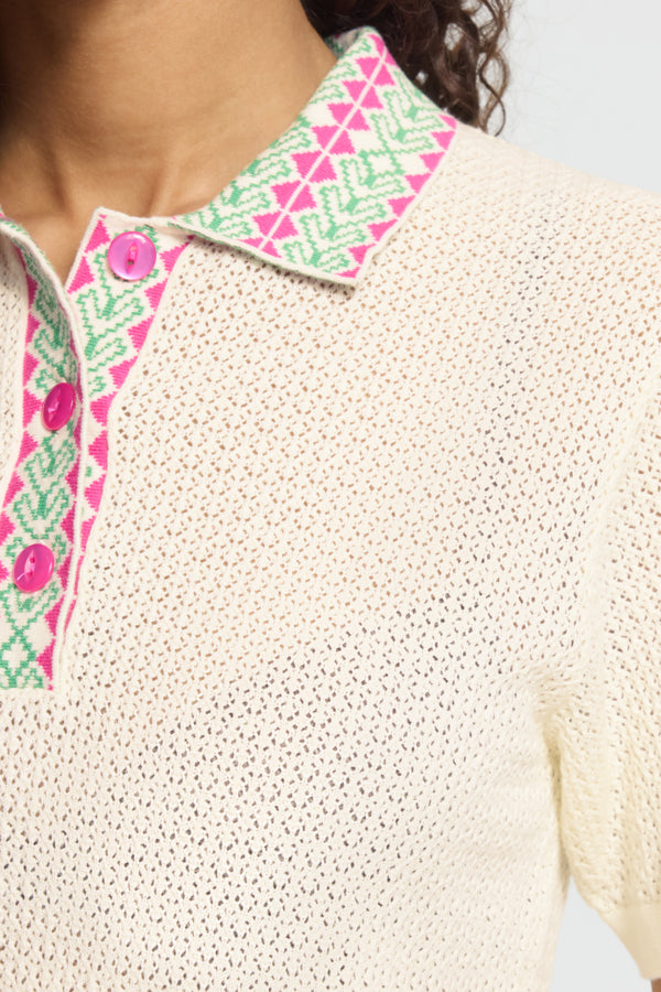 Dotia Knit Polo - Beige – Harper