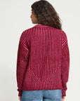Kamara Stripe Jumper - Berry