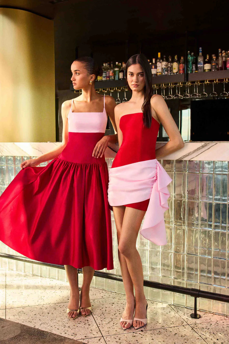 June Mini Dress - Pink/Red Harper June Mini Dress - Pink/Red Harper