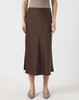Pella Satin Skirt - Brown