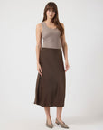 Pella Satin Skirt - Brown