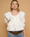 Hippie L/S Blouse - White