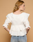 Hippie L/S Blouse - White