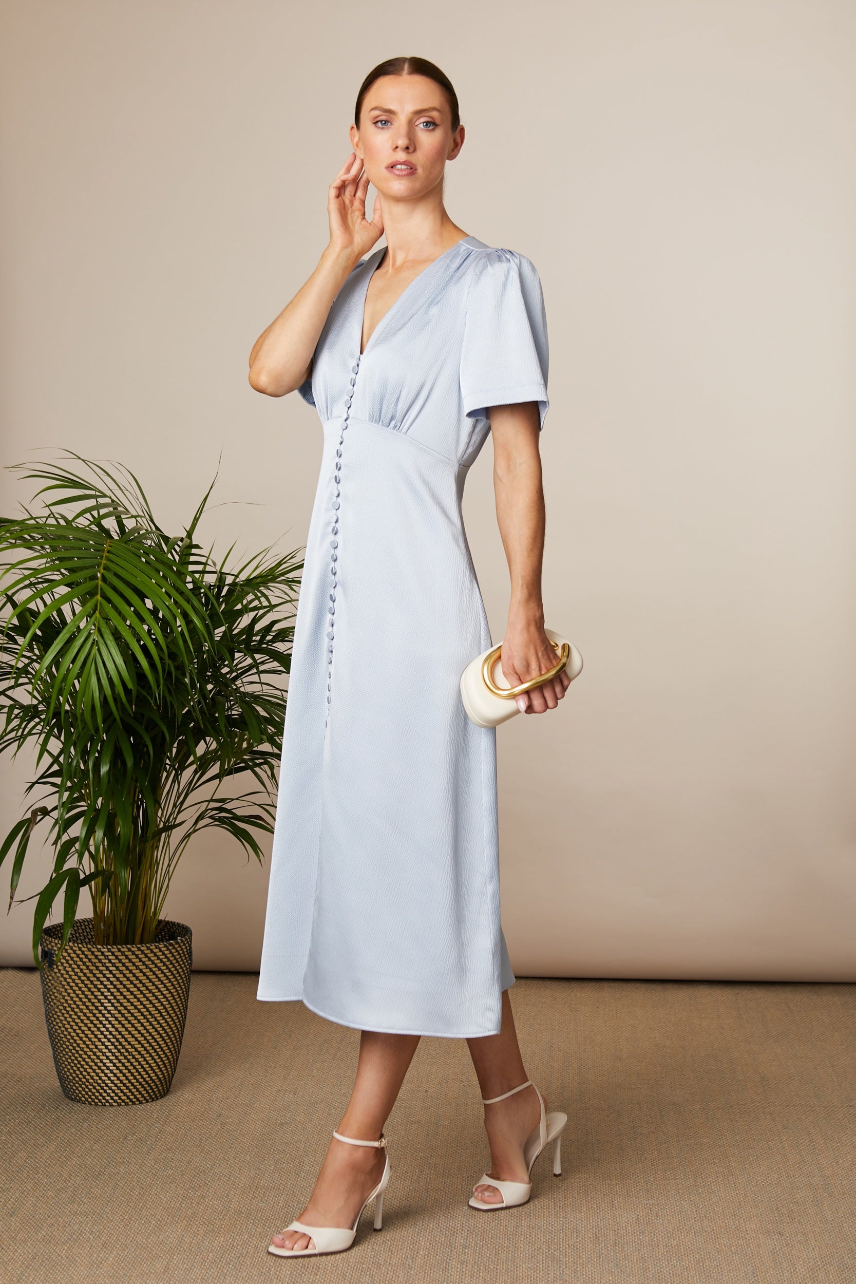 princess polly baby blue dress Annabelle Maxi Bright Dress with Chains Over The Shoulder