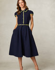 Rick Rack Midi Dress - Navy