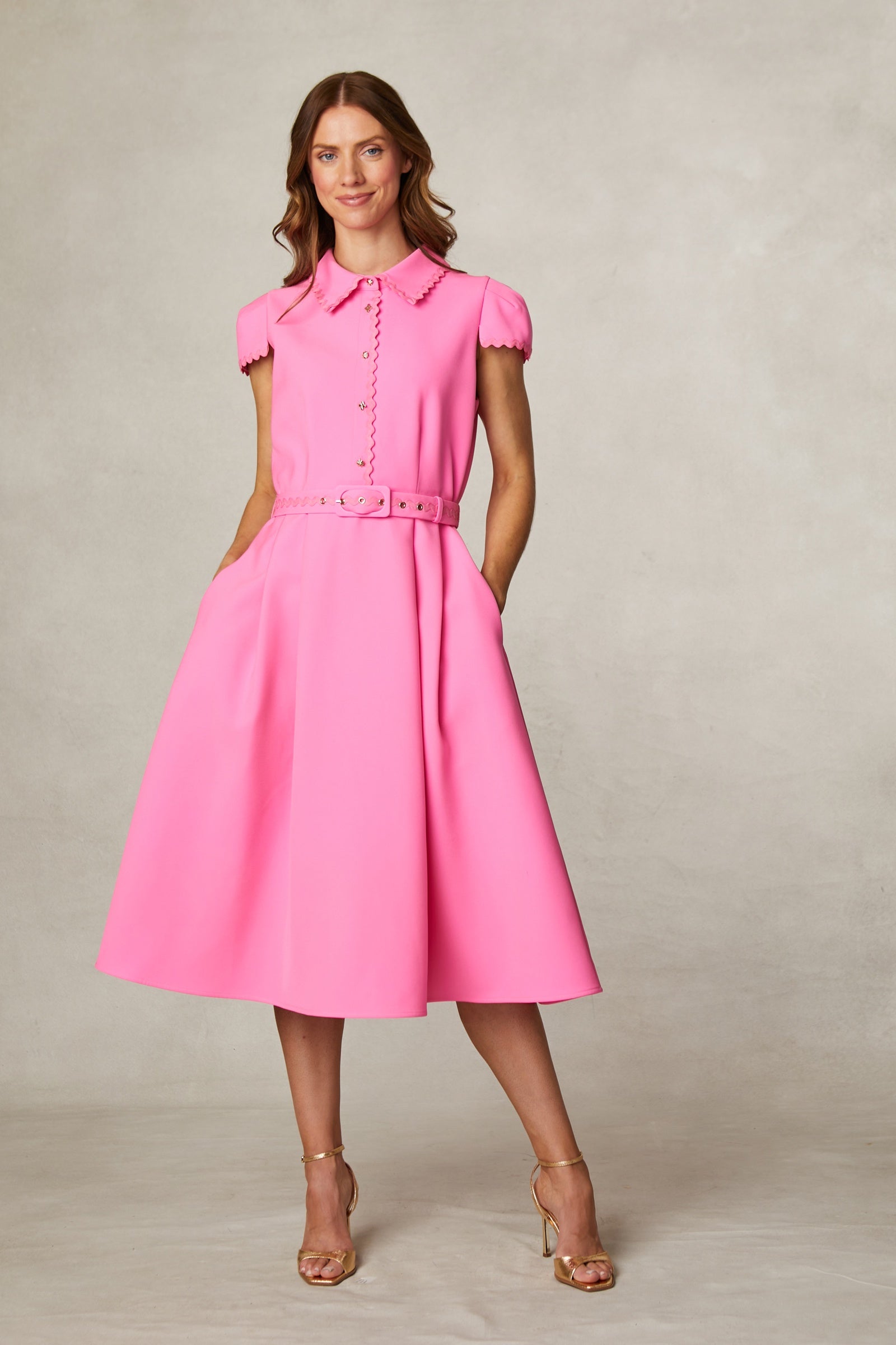 Rick Rack Midi Dress - Pink  Harper