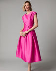 Grace Pleat Dress - Pink