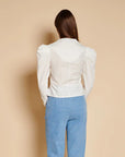 Ebba Trim Blouse - Ivory