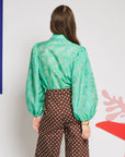 Vine Bow Blouse - Mint