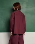 Kiraz Pleat Shirt - Burgundy