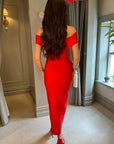 Celia Midi Dress - Red