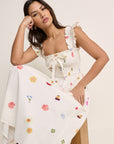 Christina Floral Midi Dress - White