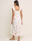 Christina Floral Midi Dress - White