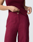Cooke Wide Trousers - Burgundy