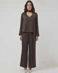 Pella Satin Trousers - Brown