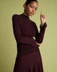 Acacia Midi Dress - Burgundy