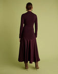 Acacia Midi Dress - Burgundy