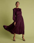 Latish Midi Dress - Burgundy