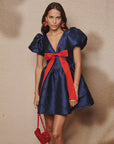Memories Bow Dress - Navy