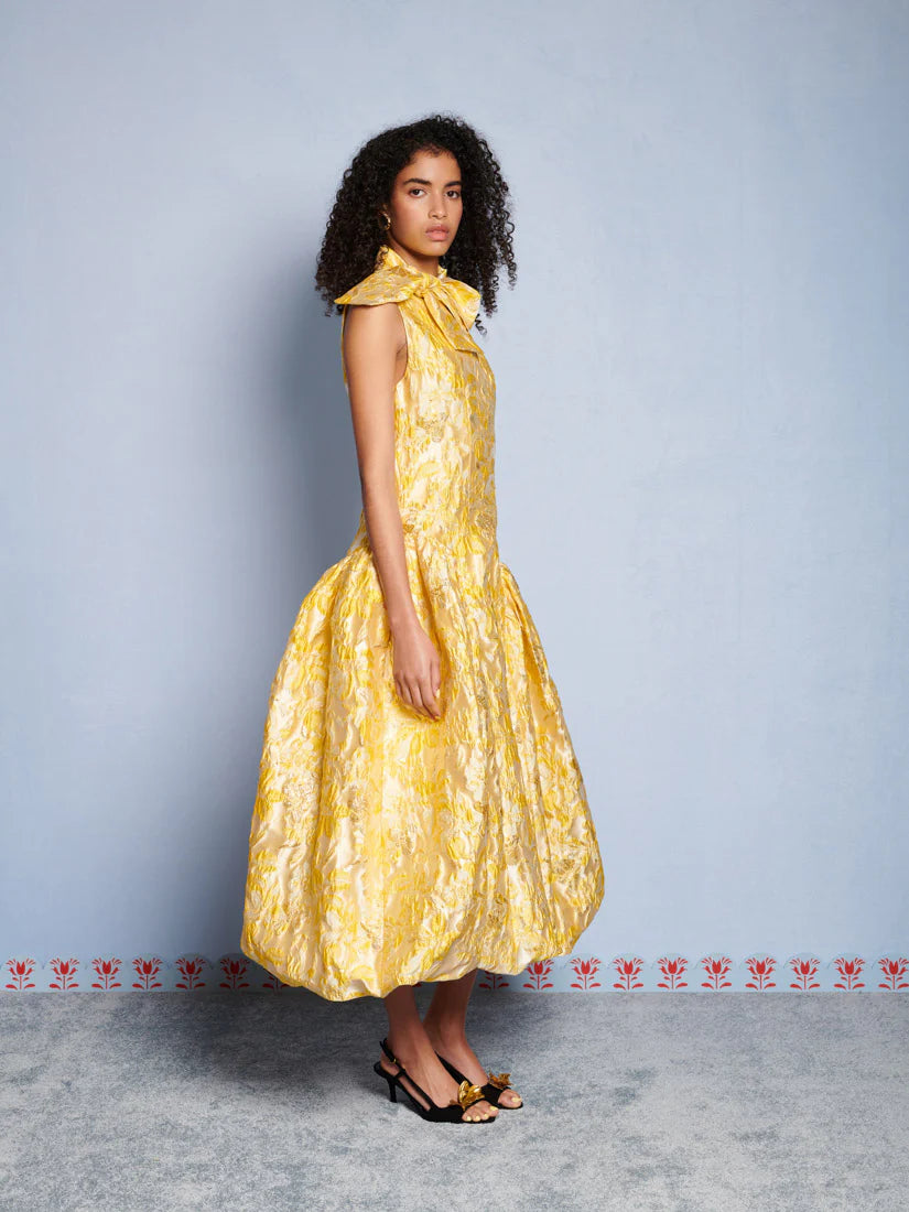Ochre Jacquard Midi - Yellow  Harper