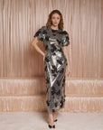 Gala Floral sequin maxi dress