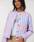Emilia Stripe Jacket - Pink/Blue
