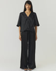 Pella Satin Trousers - Black