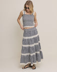 Leonor Gingham Skirt - Navy