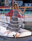 Leonor Gingham Skirt - Navy