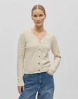 Noa V Knit Cardigan - Cream