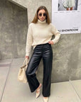 Penelope faux leather trousers - Black