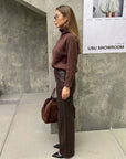 Penelope faux leather trousers - Brown