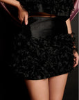 Plume Organza Skirt - Black