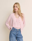 Pointelle Cardigan - Pink