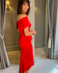 Queenie Peplum Dress - Red