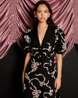 Ripple Bow Dress - Black