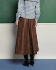 Max PU Midi Skirt - Brown