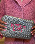 Silver Wipes and Dipes cosmetic bag
