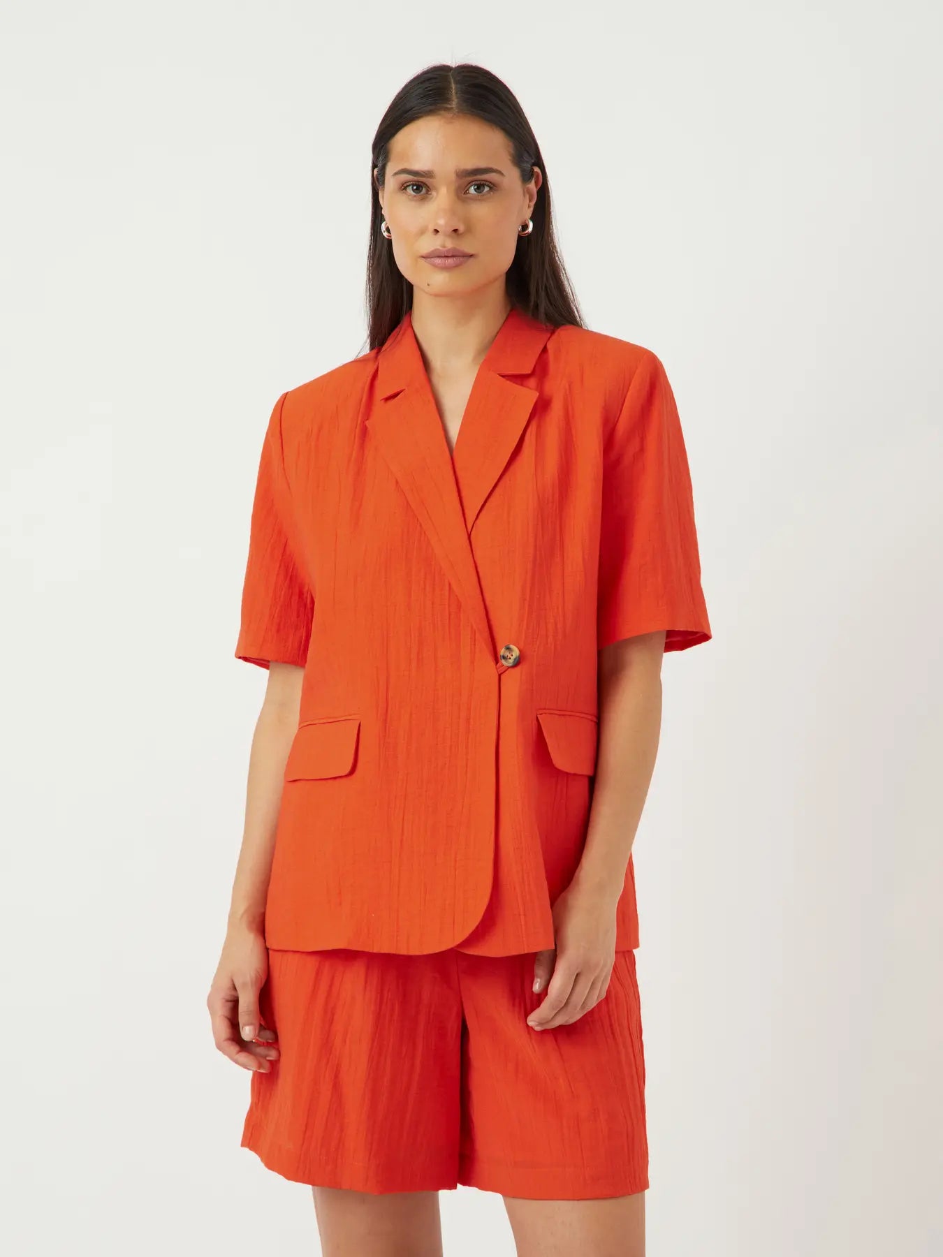 Womens Blazer Red Blazer And Shorts Co Ord Staw Blazer Style Shirt
