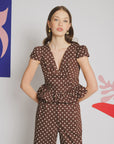 Arles Polka Top - Brown