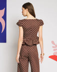 Arles Polka Top - Brown