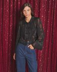 Celeste Floral Blouse - Black