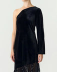 Tera one shoulder velvet dress